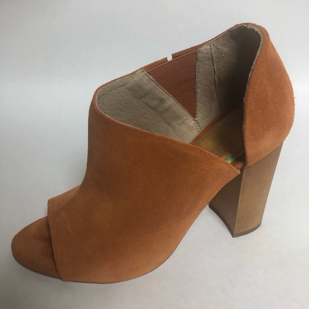 Charlotte Stone Orange Suede Heels Anthropologie
